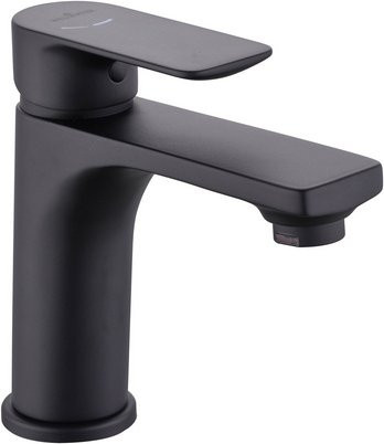 WELLWATER Waschtisch-Einhebelmischer Bozen in Mattschwarz aus Messing mit Pop-up-Abfluss und Wassersparfunktion, Höhe: 15,24 cm - Bild 1