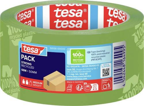 tesa tesapack STRONG RECYCLED Packband Grün, Breite: 50 mm, Länge: 66 m - Bild 1