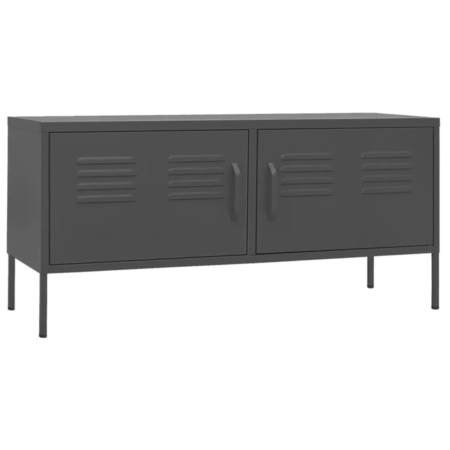 vidaXL TV-Schrank aus Stahl in Anthrazit matt, B/T/H: 105 x 35 x 50 cm - Bild 2