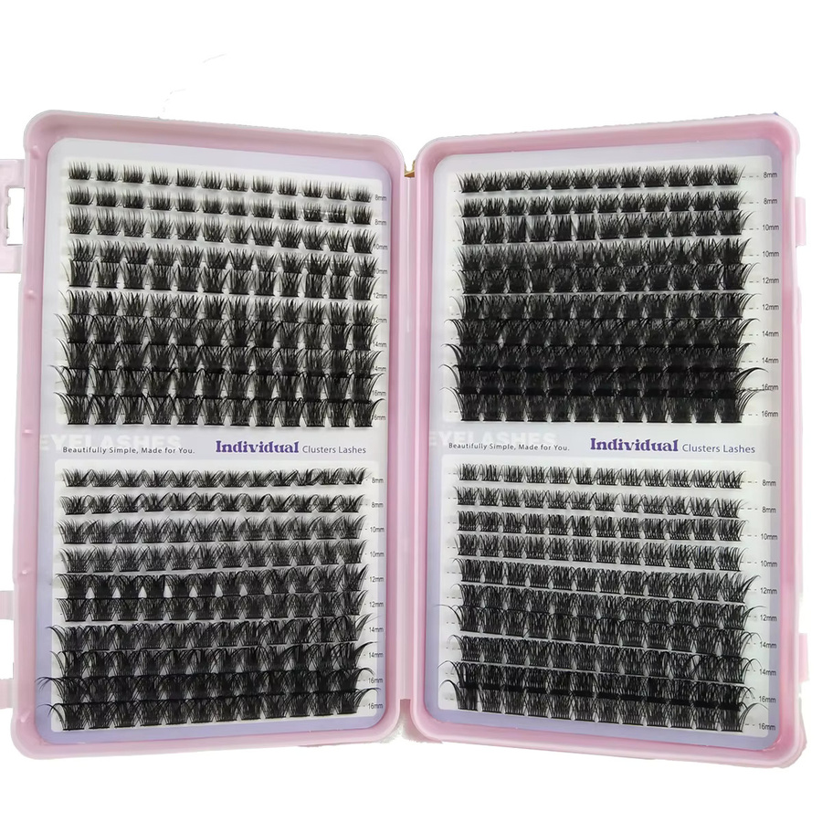 Xianzi Wimpern Cluster, 40 Reihen, D Curl, 3D Wispy, Unisex - Bild 3