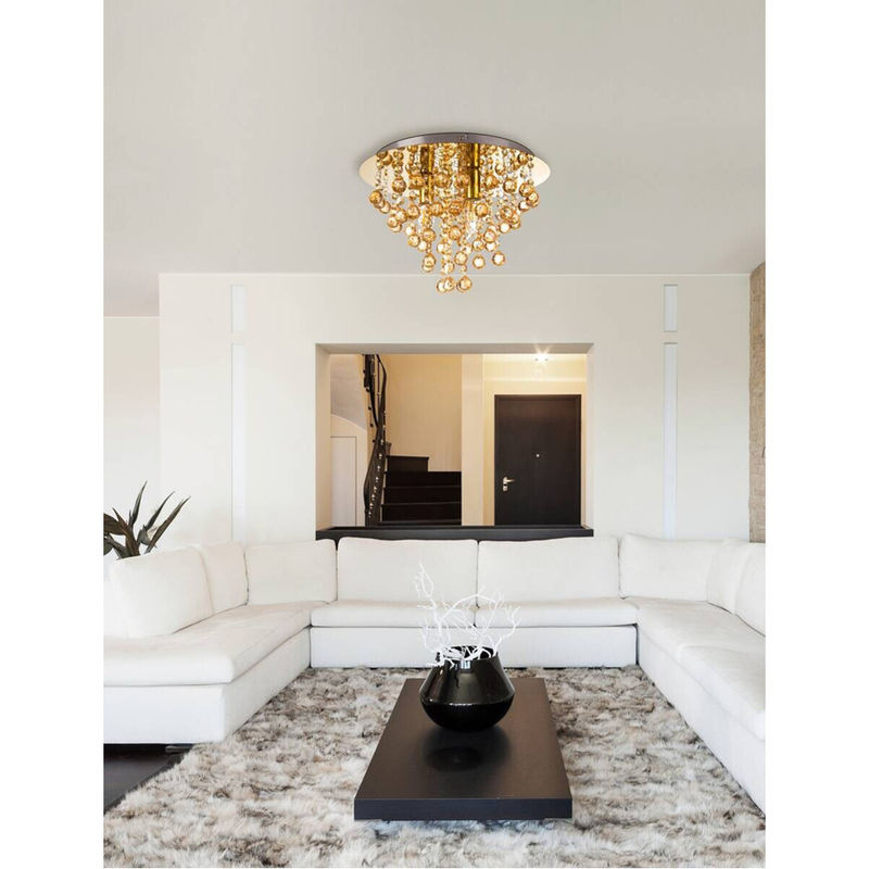 Globo Lighting Deckenleuchte LONDON in Gold/Messing aus Metall mit 3 E14 Fassungen, Höhe: 26 cm, Durchmesser: 38 cm - Bild 2