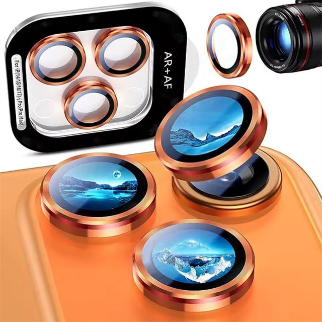 Amour Brave Kameraobjektivschutz aus gehärtetem Glas mit Metallring für iPhone 17 16 15 Pro Max in Grau - Bild 1