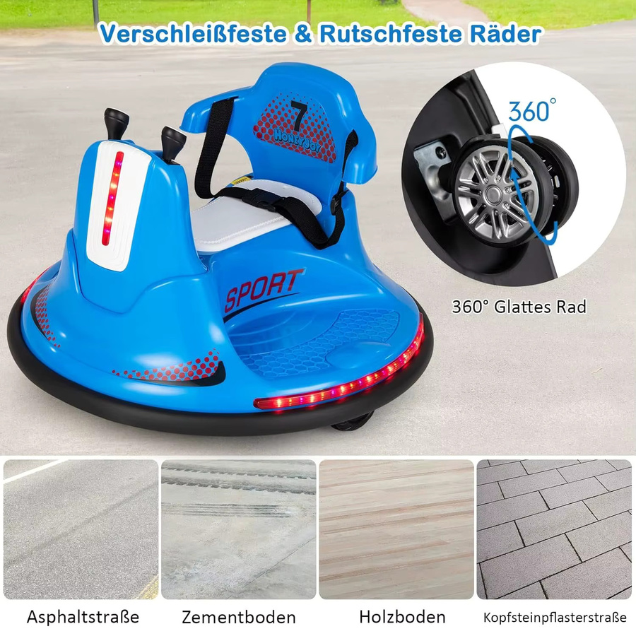 GOFLAME Stoßstangenauto, Blau, 360-Grad-Drehung, Vorwärts- und Rückwärtsfunktion - Bild 4
