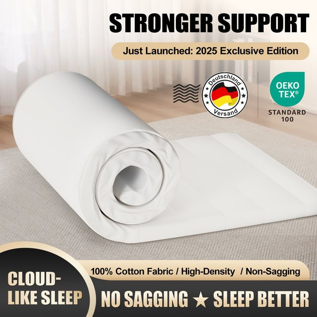 Daccormax Gel-Memory-Foam-Matratzenauflage in Weiß, 7-Zonen ergonomisch, druckentlastend und atmungsaktiv, mittelfest - Bild 1