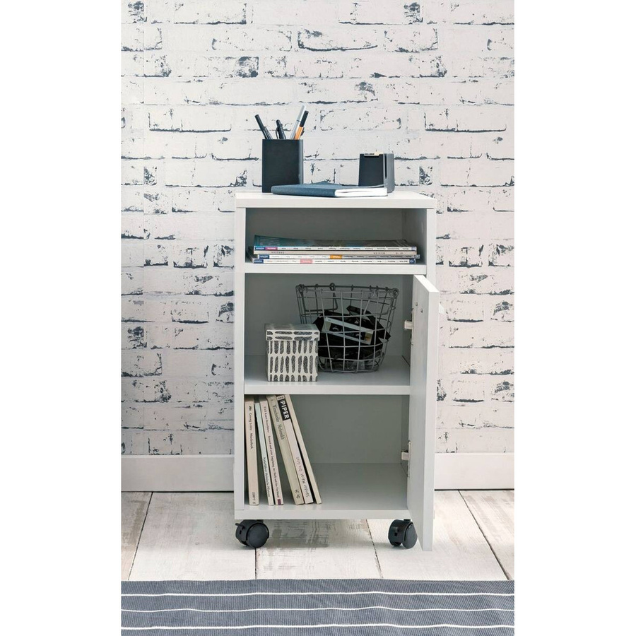 Wohnling Rollcontainer Weiß aus Spanplatte und MDF mit Rollen, B/H/T: 33 x 60 x 38 cm - Bild 2