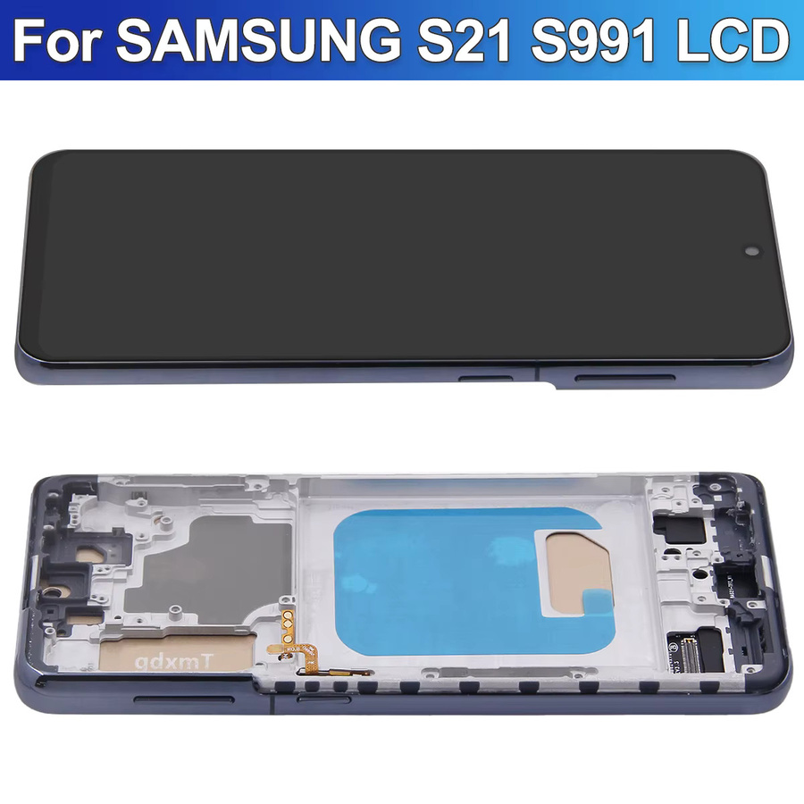 Samsung S21 5G Ersatzdisplay LCD Touchscreen Digitizer mit Rahmen in Schwarz oder Silber für SM-G991B G991B/DS G991U - Bild 2