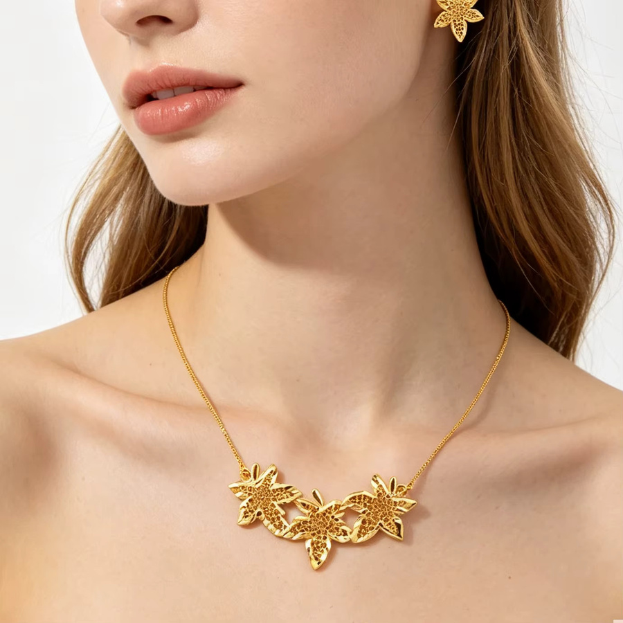 YM Schmuckset, Halskette und Ohrstecker, Gold, Damen - Bild 3