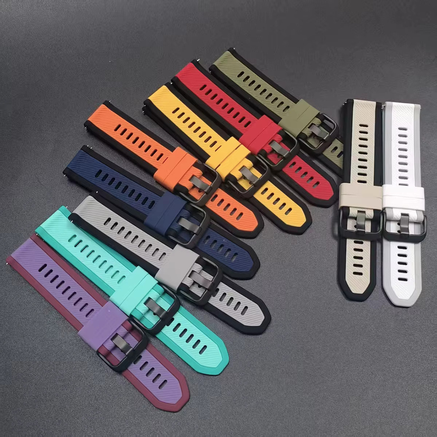 Uhrenarmband Silikon, 22 mm, Bunt - Bild 1