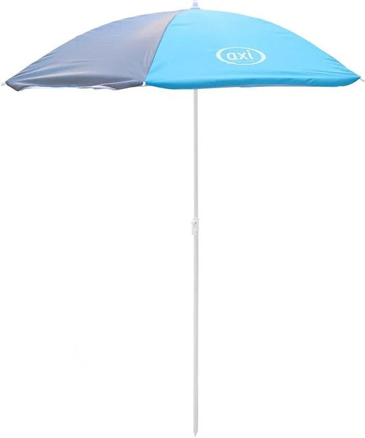 AXI Sonnenschirm aus Kunststoff in Grau und Blau, Durchmesser: 125 cm, Höhe: 175 cm - Bild 1