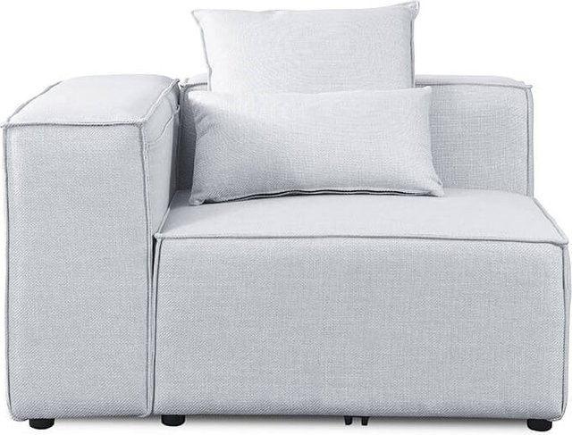HOME DELUXE Modulares Ecksofa VERONA Linkes Ecksofa, Farbe: Grau, Breite: 120 cm, Tiefe: 70 cm - Bild 1