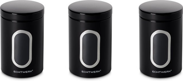 ECHTWERK Vorratsdosen 3er Set, schwarz, luftdicht, 1,4 l, B/T/H: 11 x 18 x 18 cm - Bild 2