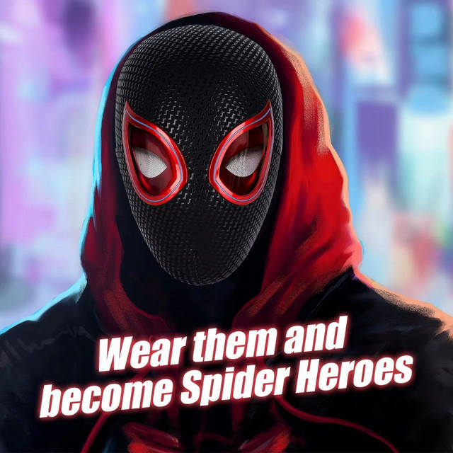 Marvel Miles Morales Maske mit beweglichen Augen, Elektrischer Gwen Spider Helm, Spielzeug, ab 18 Jahren - Bild 1
