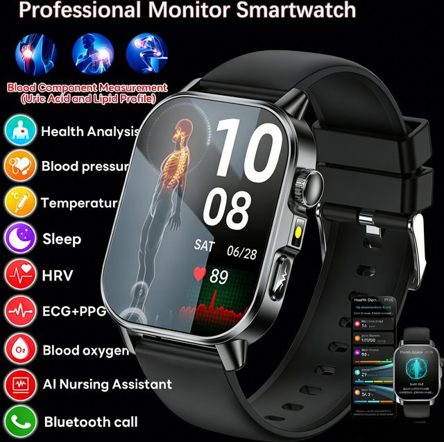 LIGE Smartwatch, Schwarz, Silikon, Unisex - Bild 1