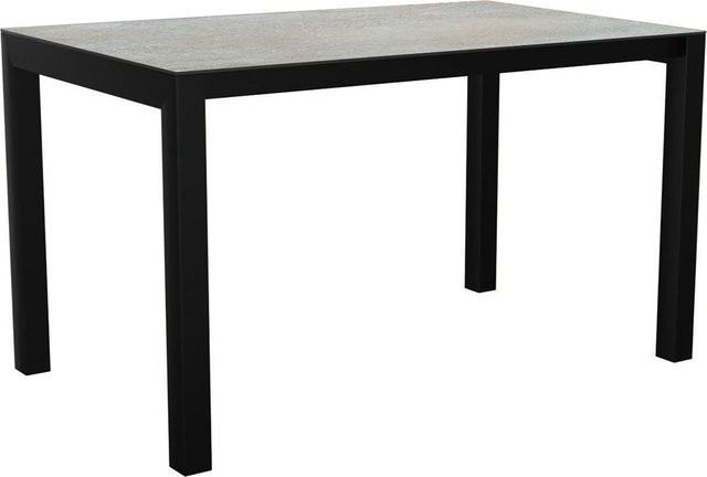 Stern Ausziehtisch Classic aus Aluminium in Schwarz Matt mit Tischplatte Silverstar Quartz, B/T: 130 bis 180 x 80 cm - Bild 1