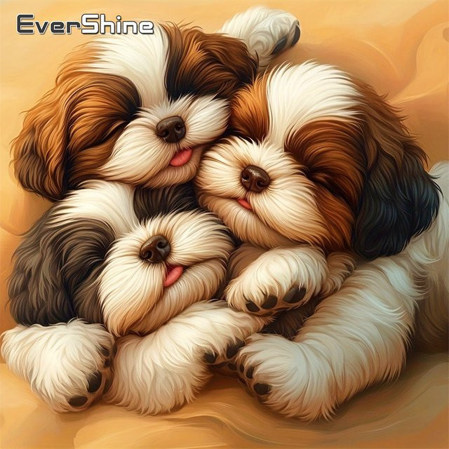 EverShine Diamond Painting Hund Motiv 5D Strass-Stickerei für Erwachsene und Anfänger, Multicolour, B/T/H: 20 x 20 x 20 cm - Bild 1