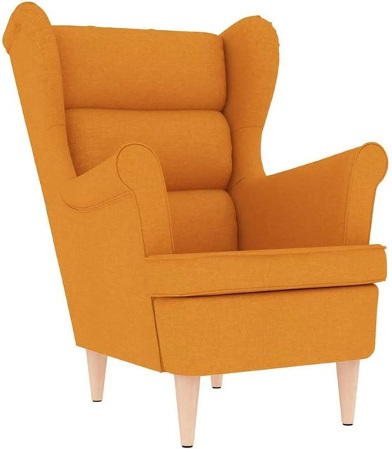 vidaXL Sessel in Gelb mit Armlehnen und Stoffbezug, B/T/H: 74 x 84 x 100 cm - Bild 1