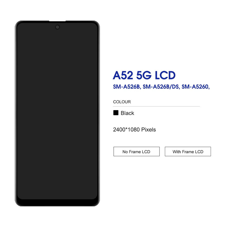 Samsung A52 5G AMOLED Display mit Touchscreen Digitizer Montage Ersatz in Schwarz für SM-A526B und SM-A5260 - Bild 2