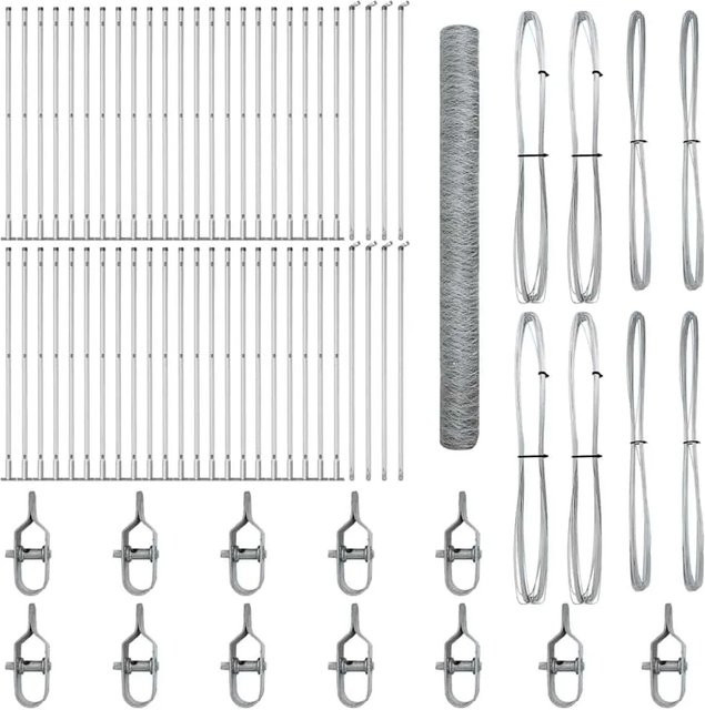 vidaXL Zaunpfosten aus verzinktem Stahl in Silber, Höhe: 140 cm, Breite: 5 cm, Tiefe: 4,4 cm - Bild 1