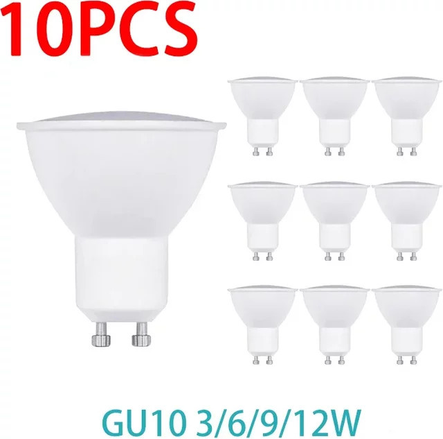10er Set LED GU10 Strahler Weiß, energiesparende Mais-Lampen für 220V, verschiedene Wattstärken 3W bis 12W - Bild 1