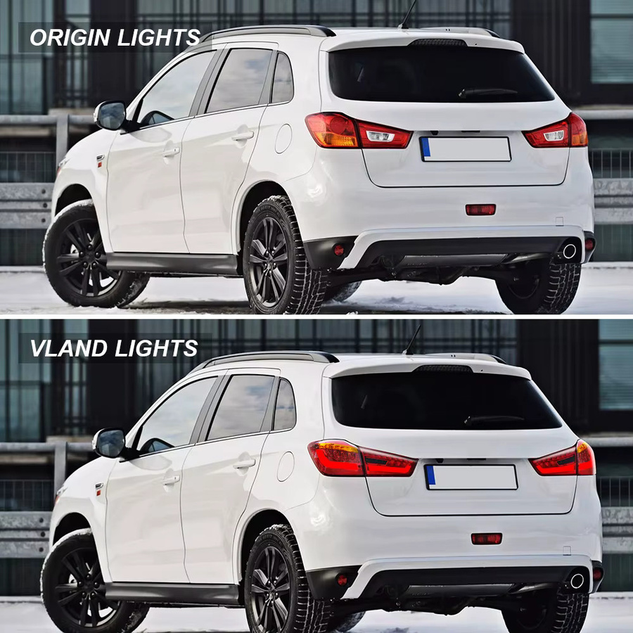 Vland LED-Rücklichter Set für Mitsubishi ASX 2012–2022 mit bernsteinfarbenem Blinker und sequentieller Anzeige, links und rechts Paar, Orange-Rot - Bild 4