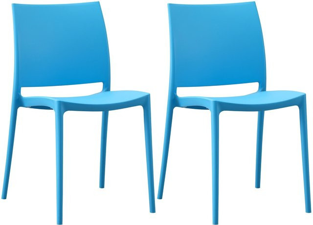 CLP Gartenstühle 2er Set Meton aus Polypropylen, stapelbare Outdoor-Gartensessel mit Lehnen, wetterfest und UV-beständig, bis 150 kg belastbar - Bild 1