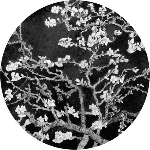 K&L Wall Art Vliestapete Runde Vliestapete Van Gogh Mandelblüte, mehrfarbig, matt - Bild 1