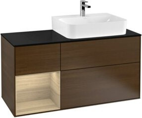 V&B Waschtischunterschrank Finion mit LED-Beleuchtung und offenen Regalfächern, Wandmontage, Breite: 120 cm - Bild 1