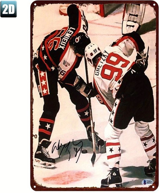 CIFBUY Vintage-Metallblechschild Retro-Hockey-Wandkunst, Mehrfarbig, B: 20,3 cm, H: 30,5 cm - Bild 1