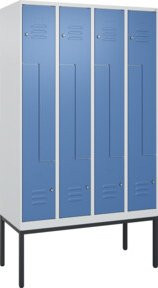 C+P Z-Spind Classic PLUS Spind mit 8 Fächern und Zylinderschloss, Farbe Grau/Blau, H x B x T: 212 x 120 x 50 cm - Bild 1