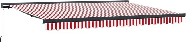 vidaXL Einziehbare Markise Rot-Weiß, B: 400 cm, Ausladung: 300 cm - Bild 1