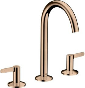 Hansgrohe Axor One 3-Loch-Waschtischarmatur in poliert Gold mit Schwenkauslauf und Pop-up-Abfluss - Bild 1