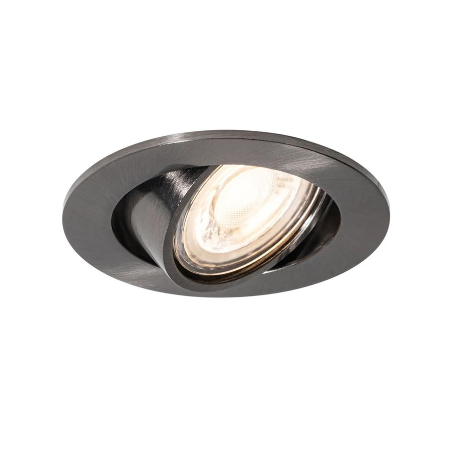 QAZQA Cisco Moderner Einbaustrahler Rund in Gunmetal, Schwenkbar, GU10 - Bild 2