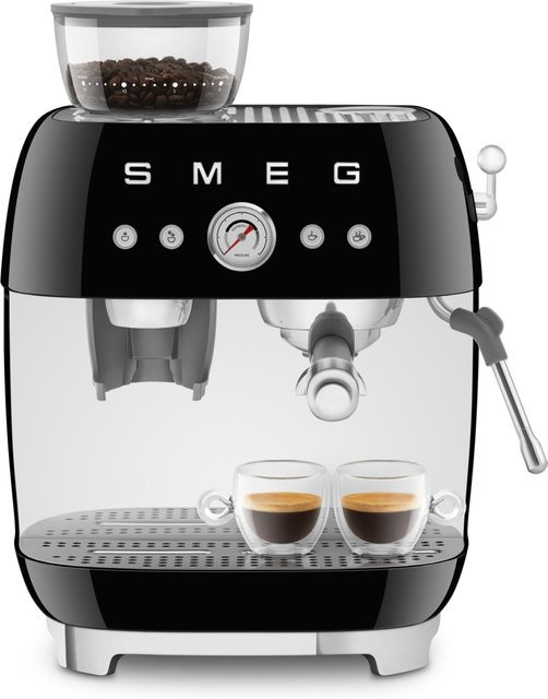 Smeg Siebträgermaschine EGF03BLEU in Schwarz mit 20 Bar Druck und 2,4 l Wassertank - Bild 1