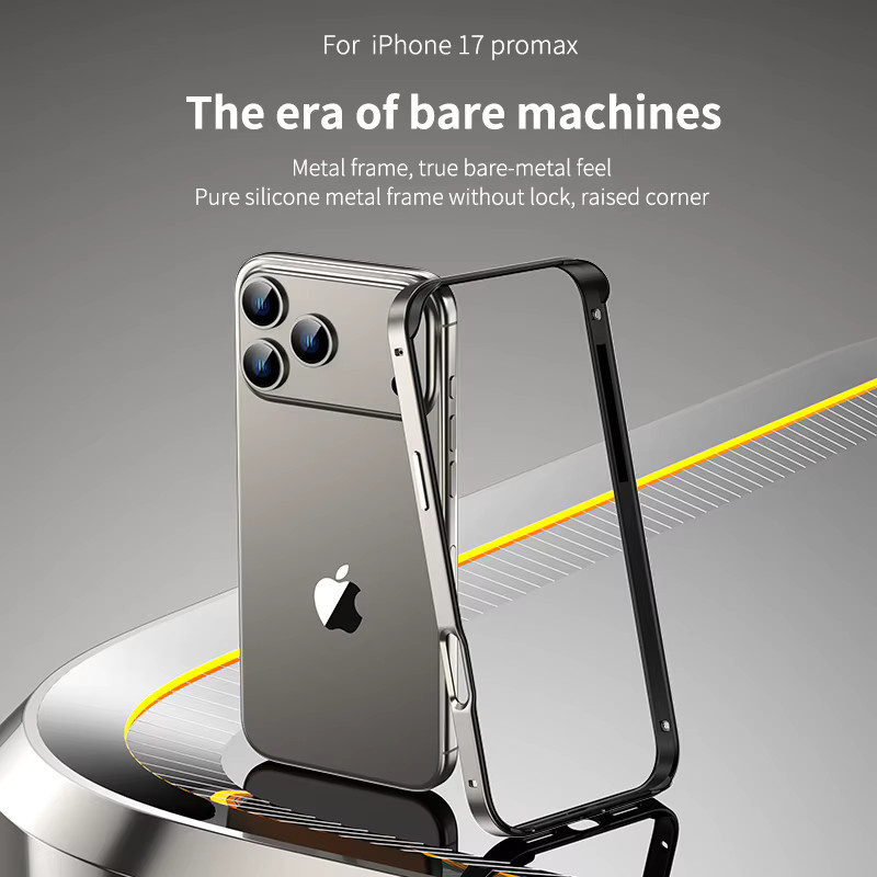 MACDOT Stoßfeste Silikon-Schutzhülle mit Aluminium-Metallrahmen für iPhone 17 Pro Max 17 Air 16 15 14 Plus 13 Pro Max in Gold - Bild 2