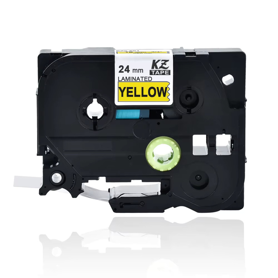 MrLabel Etikettenband kompatibel für P-Touch, 24 mm, Weiß/Grün, Thermodruck - Bild 1