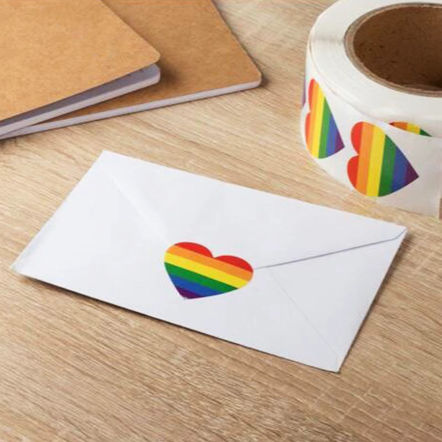 500 Stück herzförmige Aufkleber von LEENKEA in Multicolour aus Papier für Geburtstagsfeiern und Backverpackungen - Bild 3