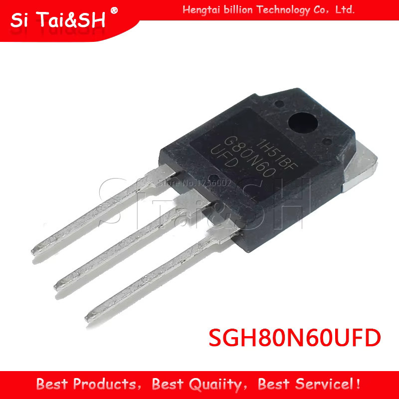 5er Set Si Tai&SH SGH80N60UFD G80N60 Ultraschnelle IGBT Transistoren in Schwarz, 80A, 600V, TO-3P Gehäuse - Bild 2