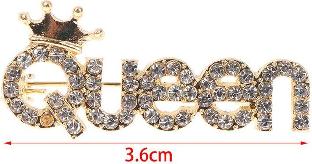 Audie Brosche Krone, Buchstaben, Damen, beige - Bild 1