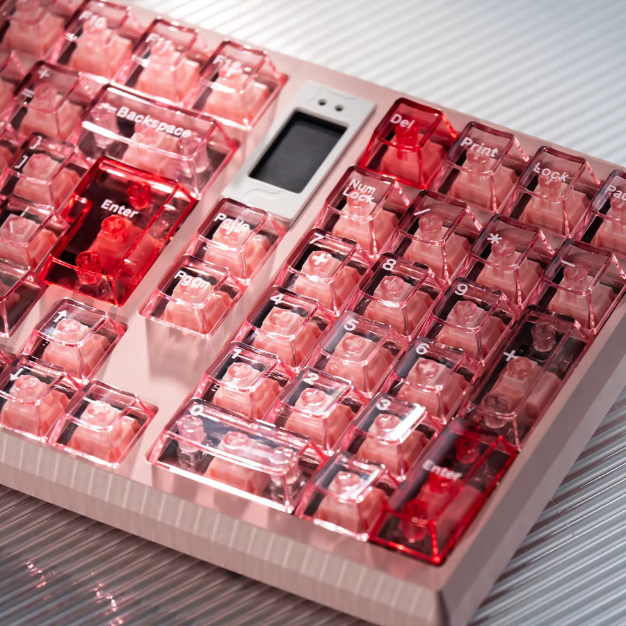 Venit Keys Tastenkappen Kirschprofil in Kristallrosa und Transparent aus PC für mechanische MX-Tastaturen - Bild 3