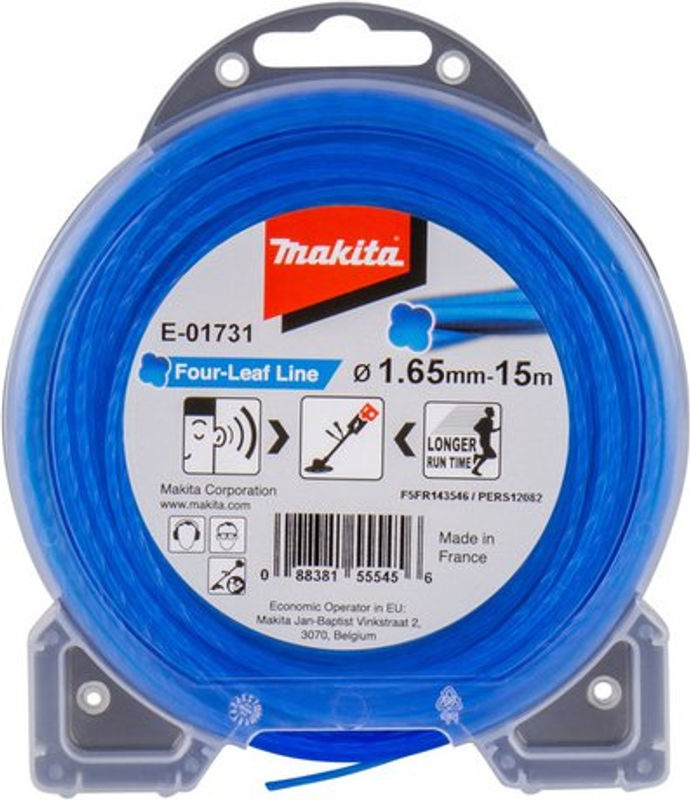 Makita Mähfaden Four Leaf Line in Blau, 1,65 mm x 15 m, Ersatzfaden E-01731 - Bild 2