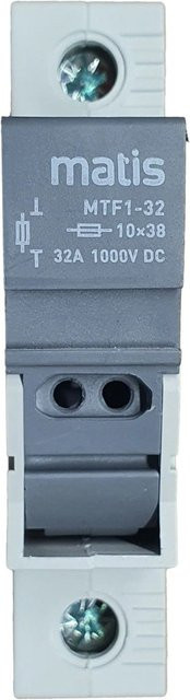 Matismart DC-Sicherungshalter 1P grau mit 15A Sicherung für PV, 10-32A, 1000V, 10x38mm - Bild 1