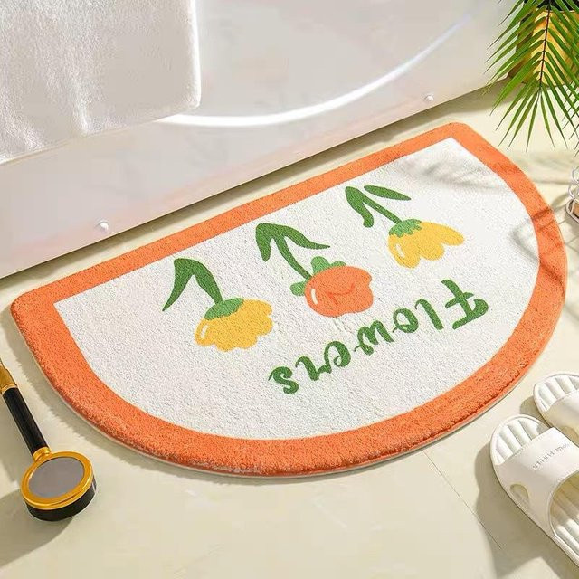 Rutschfeste Badezimmermatte aus Imitat-Kaschmir von Yiran Furniture in Weiß, B/T: 60 x 40 cm - Bild 1