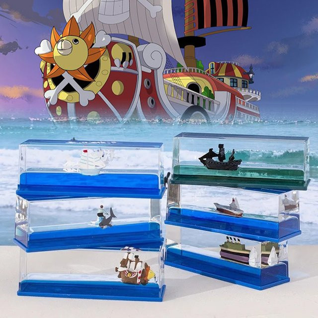 Bandai One Piece Thousand Sunny Schwimmendes Schiff Flüssigkeitsmodell in Blau - Bild 1