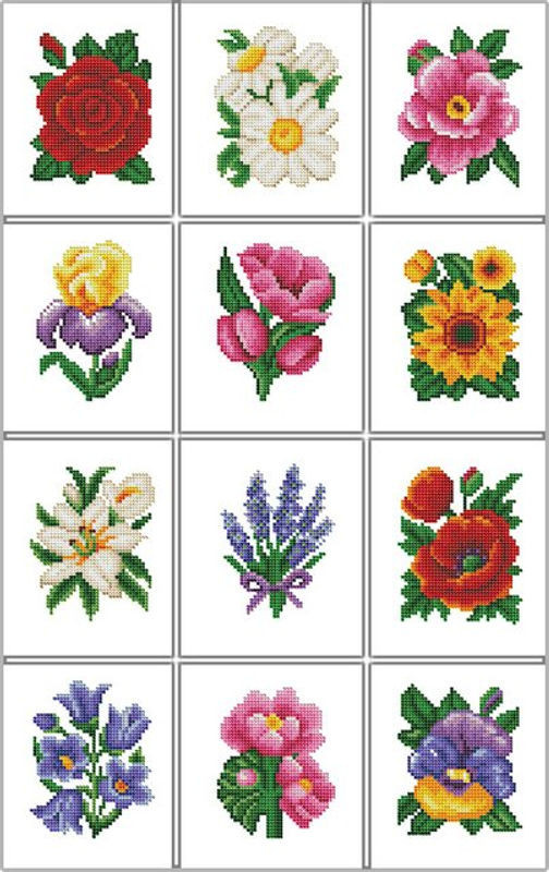 Huacan 12er Set 5D DIY Diamantmalerei Rose Blumen Mosaik Stickerei in Mehrfarbig - Bild 1