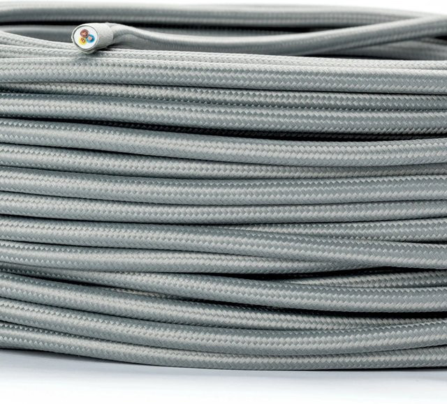 Orion Lightstyle Textilkabel 3-adrig in Grau als Meterware im Retro-Design - Bild 1