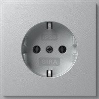 Gira Steckdose Typ F mit Schutzkontakt in Silber, IP20, Unterputz-Einbau - Bild 1