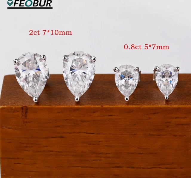 FEOBUR Ohrstecker 925 Silber, Moissanit, Damen - Bild 1