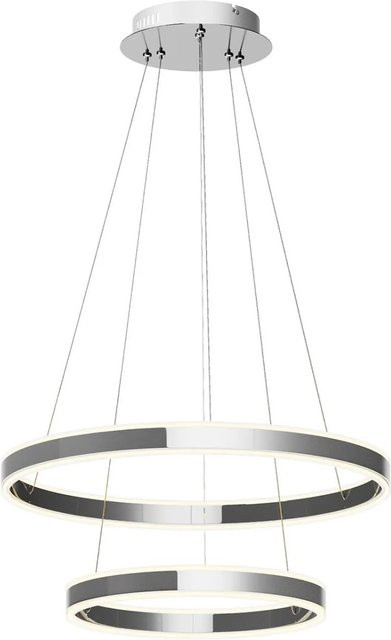 Lucande Lyani LED Pendelleuchte Modern in Chrom, Dimmbar, 2-flammig, Metall und Acryl - Bild 1