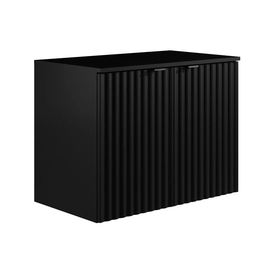 Waschbeckenunterschrank Vente-unique Zilga in Schwarz mit Streifenoptik und mattem Finish, Breite: 80 cm - Bild 2