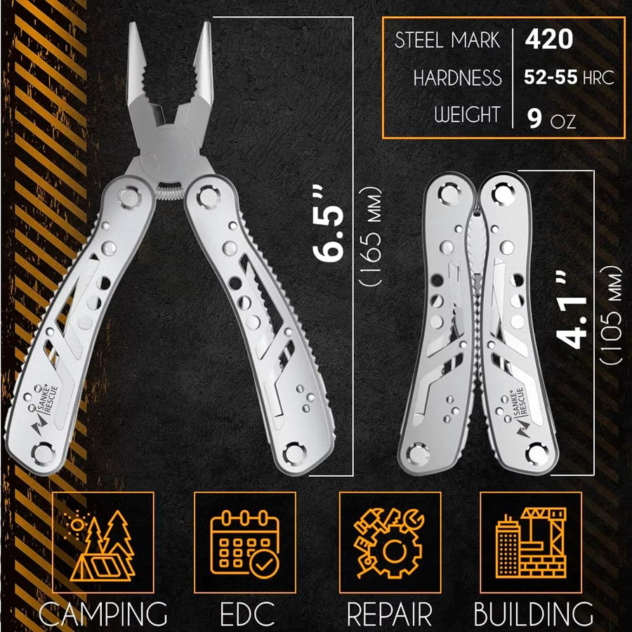 Sanke Rescue 24-in-1 Multitool-Zange in Silber für Outdoor und Camping - Bild 2